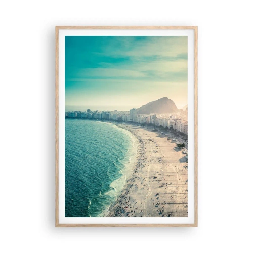 Poster în ramă de stejar deschis - Vacanță perpetuă în Rio - 70x100 cm