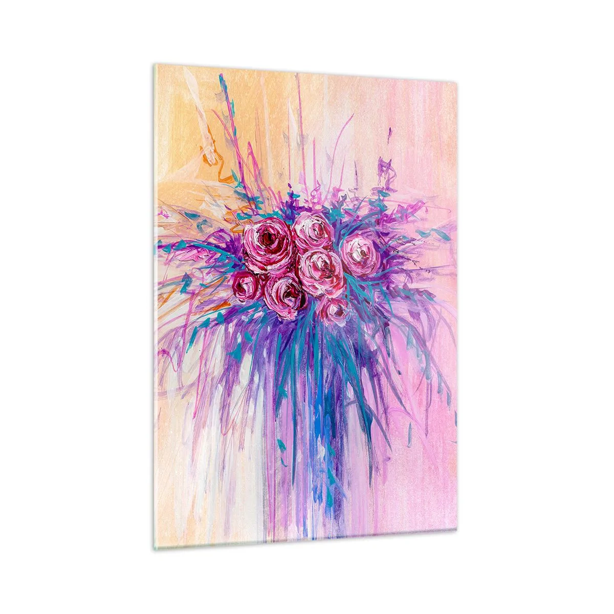 Tablou pe sticlă - Fântână de trandafiri - 50x70 cm