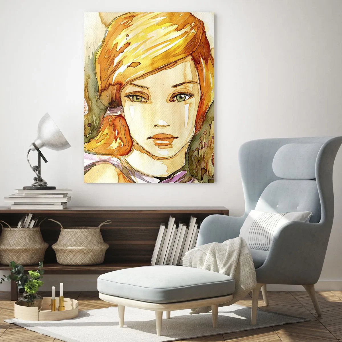 Tablou pe sticlă - Privirea de smarald care reduce la tăcere furia - 70x100 cm