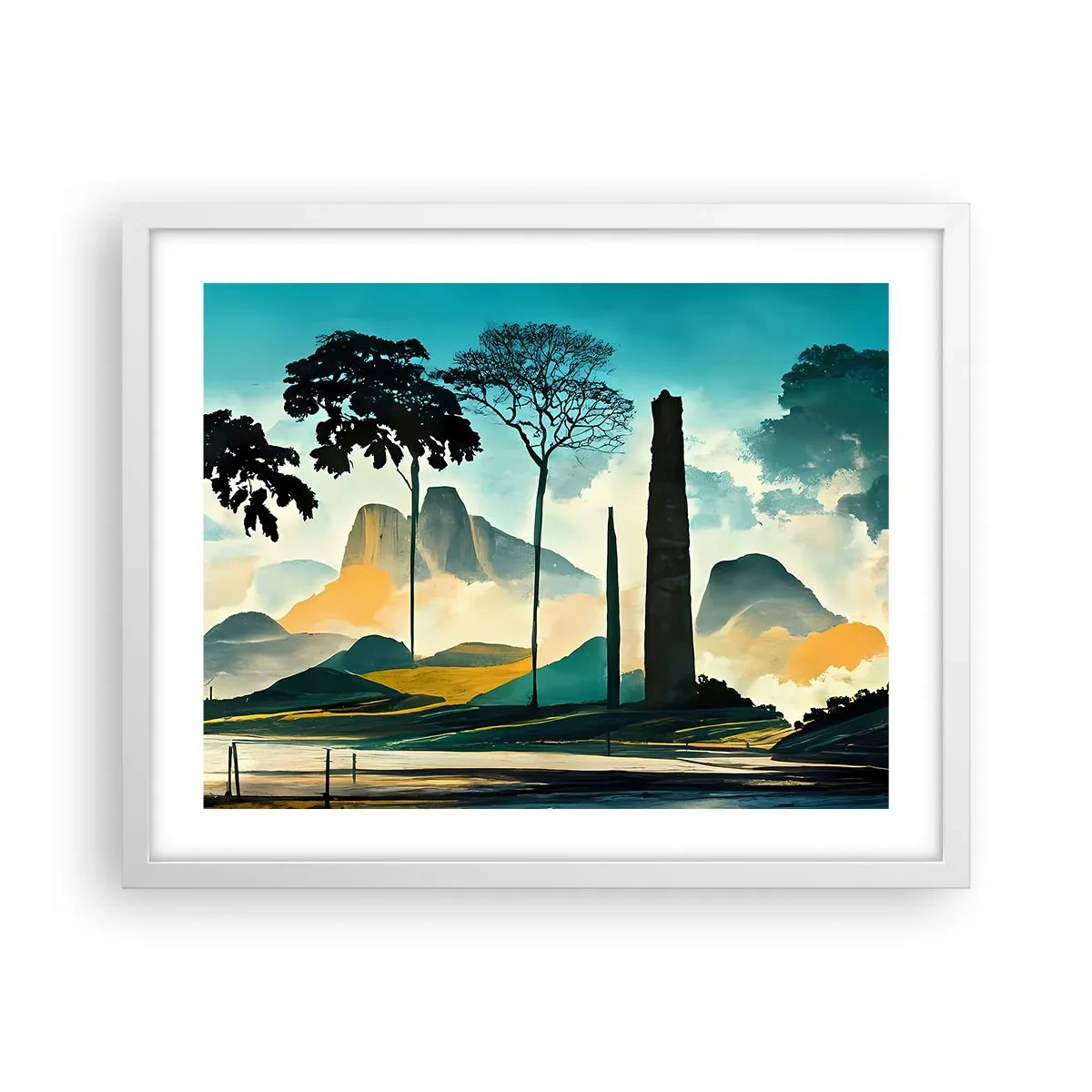 Poster în ramă albă - Din ce în ce mai sus - 50x40 cm