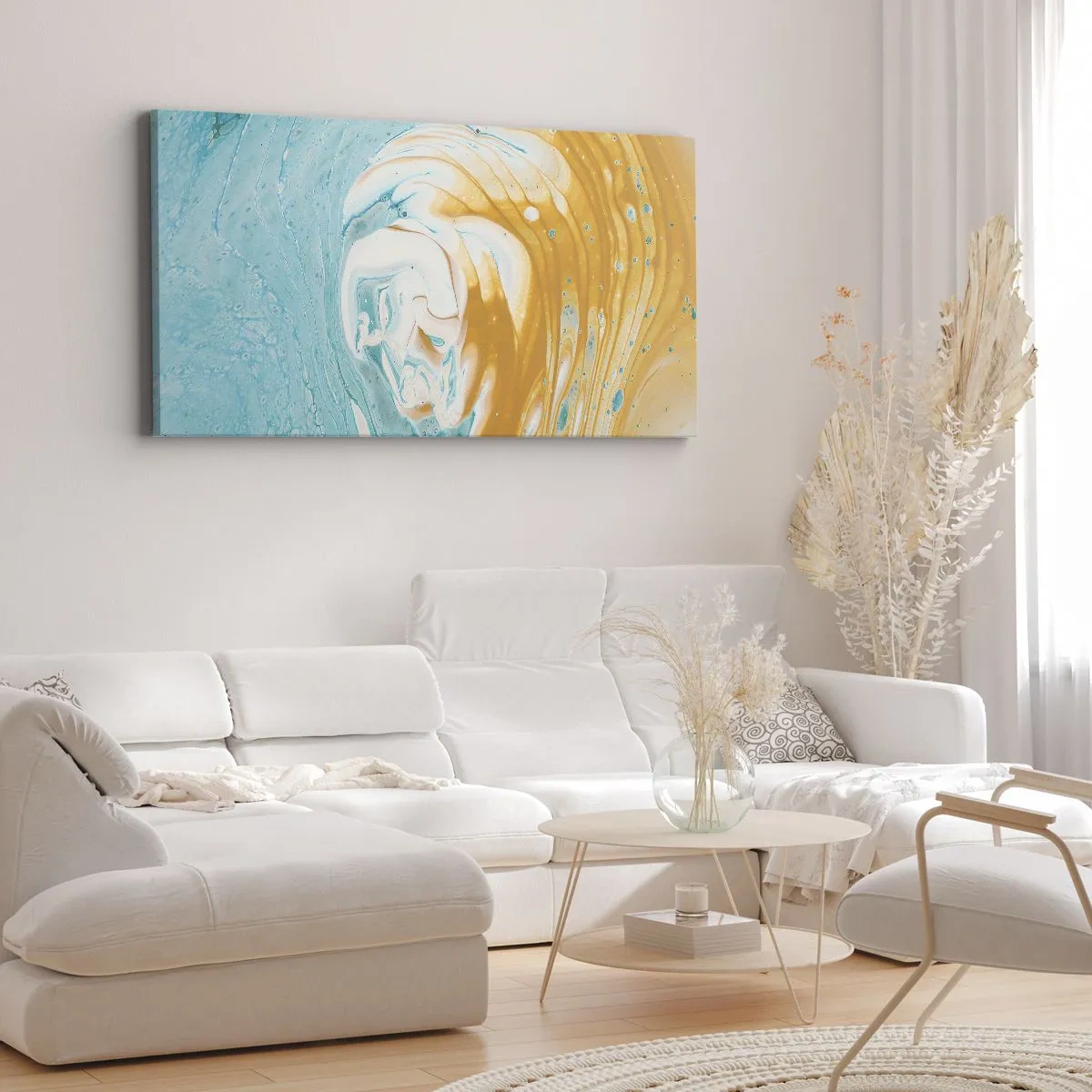 Tablou pe pânză - Vârtej de pastel - 100x40 cm