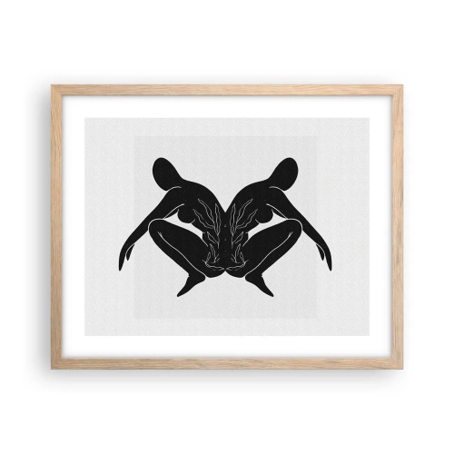 Poster în ramă de stejar deschis - Suflet comun - 50x40 cm