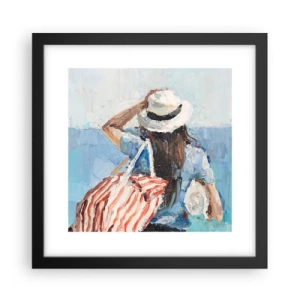 Poster în ramă neagră - Bine ați venit în concediu - 30x30 cm