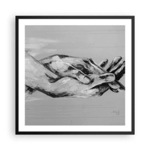 Poster în ramă neagră - Începutul... - 60x60 cm