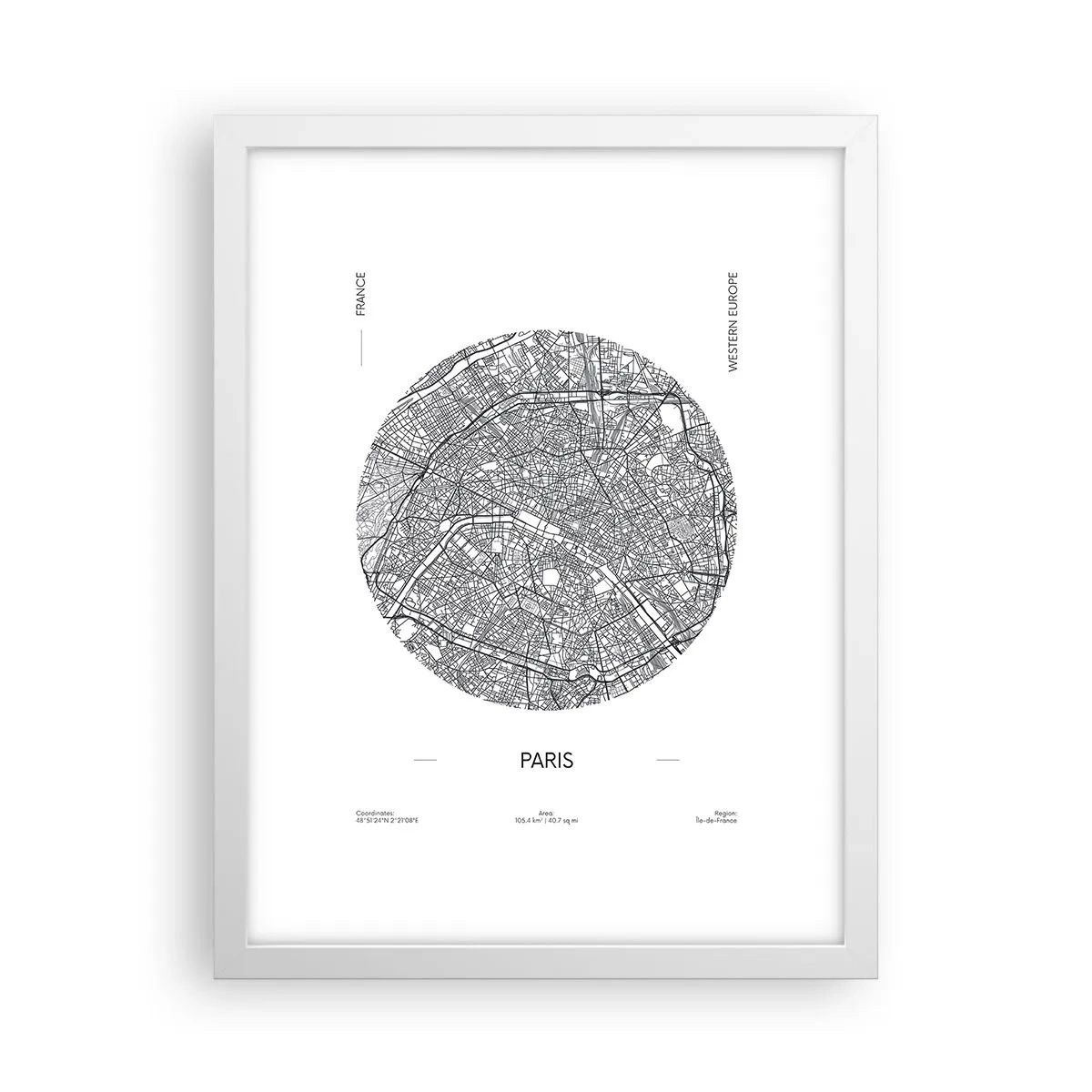 Poster în ramă albă - Anatomia Parisului - 30x40 cm