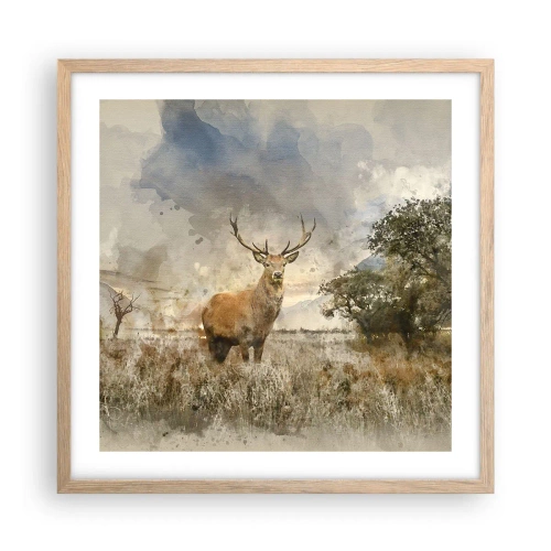 Poster în ramă de stejar deschis - Demnitate - putere - măreție - 50x50 cm