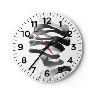 Ceas de perete - Ceas pe sticlă - Un portret suprarealist - 30x30 cm