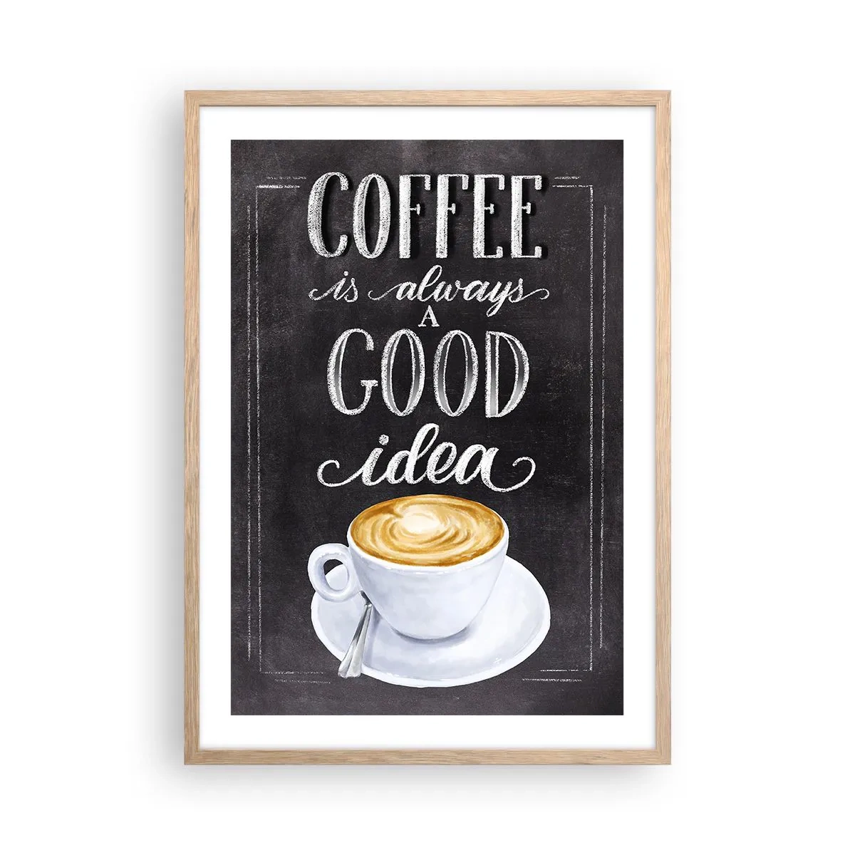 Poster în ramă de stejar deschis - Of course! - 50x70 cm