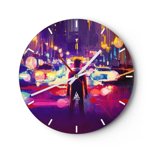 Ceas de perete - Ceas pe sticlă - Scufundat în lumină - 40x40 cm