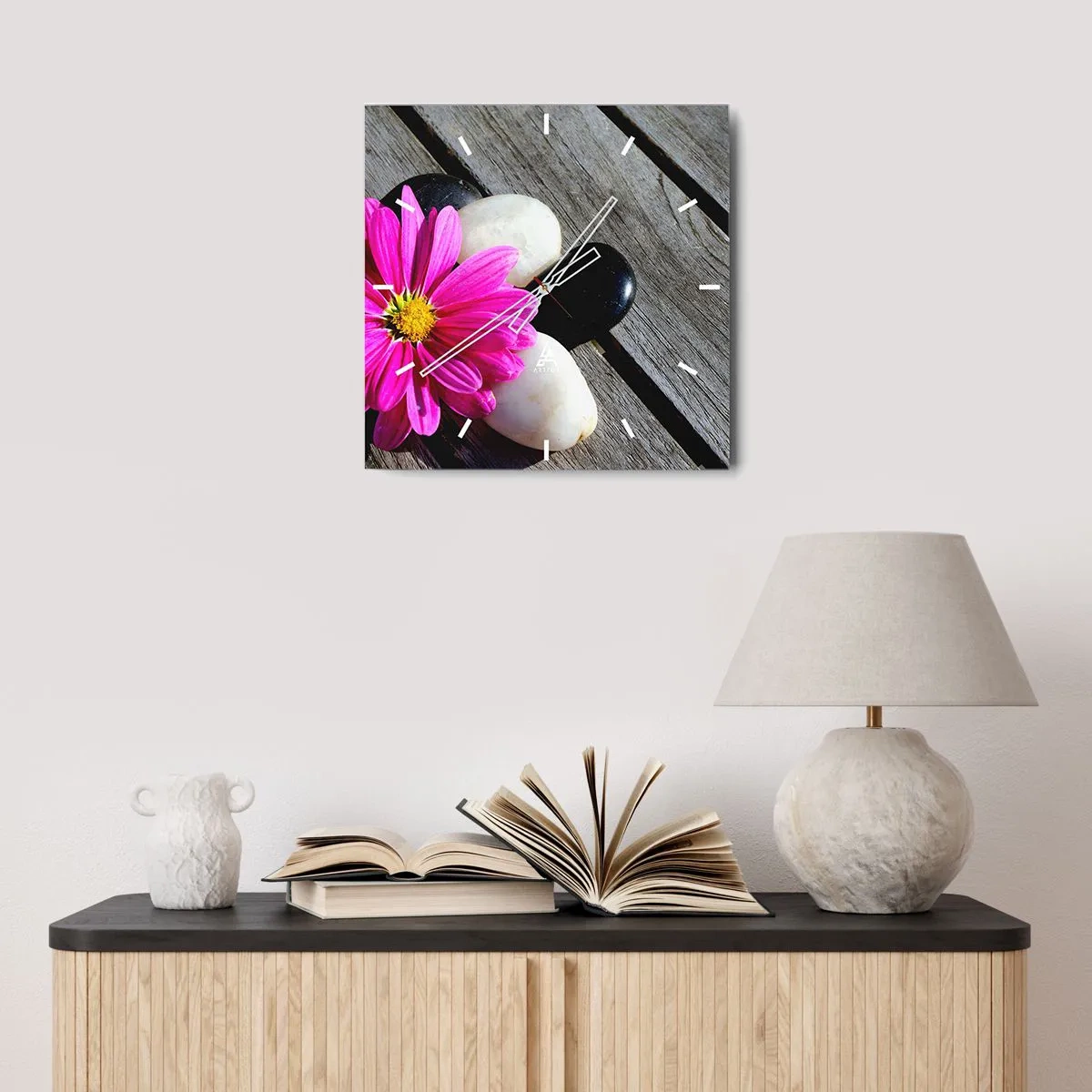 Ceas de perete - Ceas pe sticlă - Odihnă pe dig - 30x30 cm