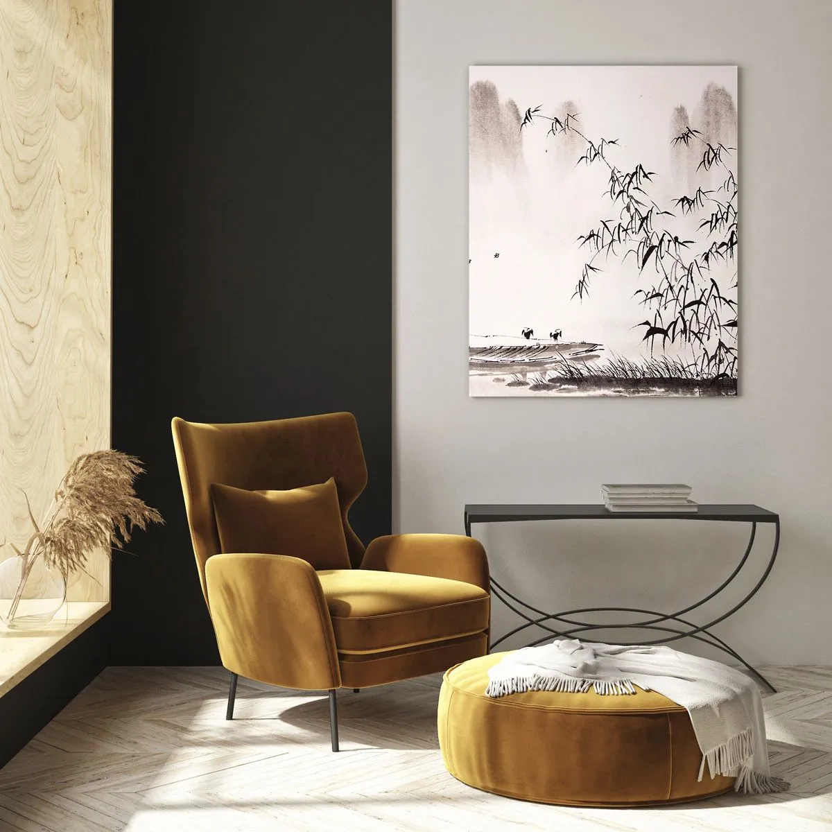 Tablou pe sticlă - Liniștea câmpurilor de orez - 80x120 cm