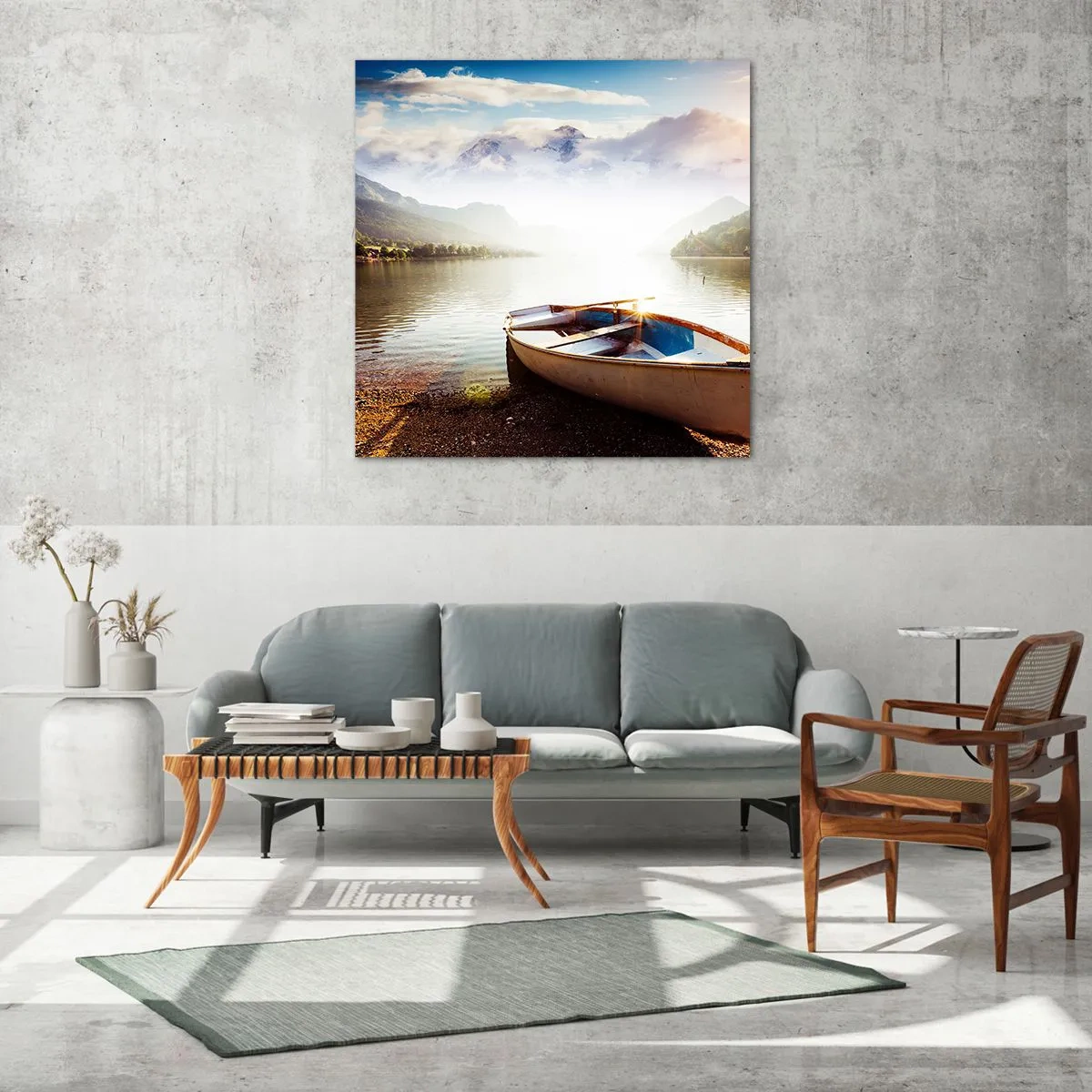 Tablou pe sticlă - Peste apa mare și limpede - 70x70 cm