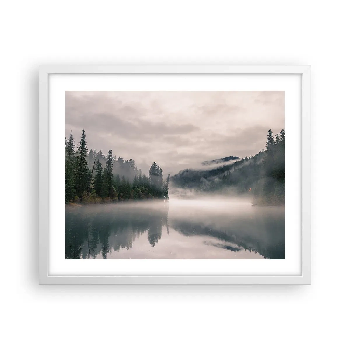 Poster în ramă albă - În reverie, în ceață - 50x40 cm