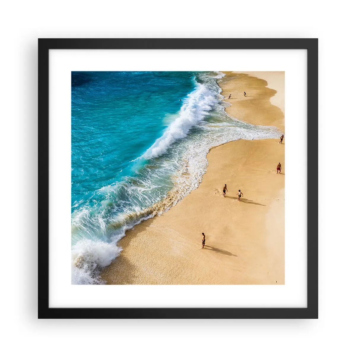 Poster în ramă neagră - Și apoi soarele, plaja... - 40x40 cm