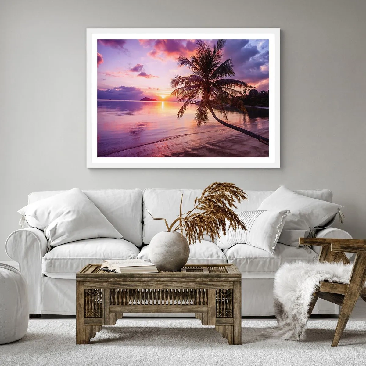 Poster în ramă albă - Euforie până la orizont - 60x60 cm