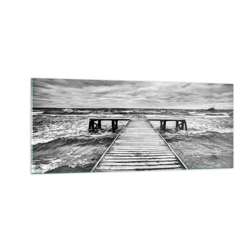 Tablou pe sticlă - Aștept ca vântul să fugărească... - 100x40 cm