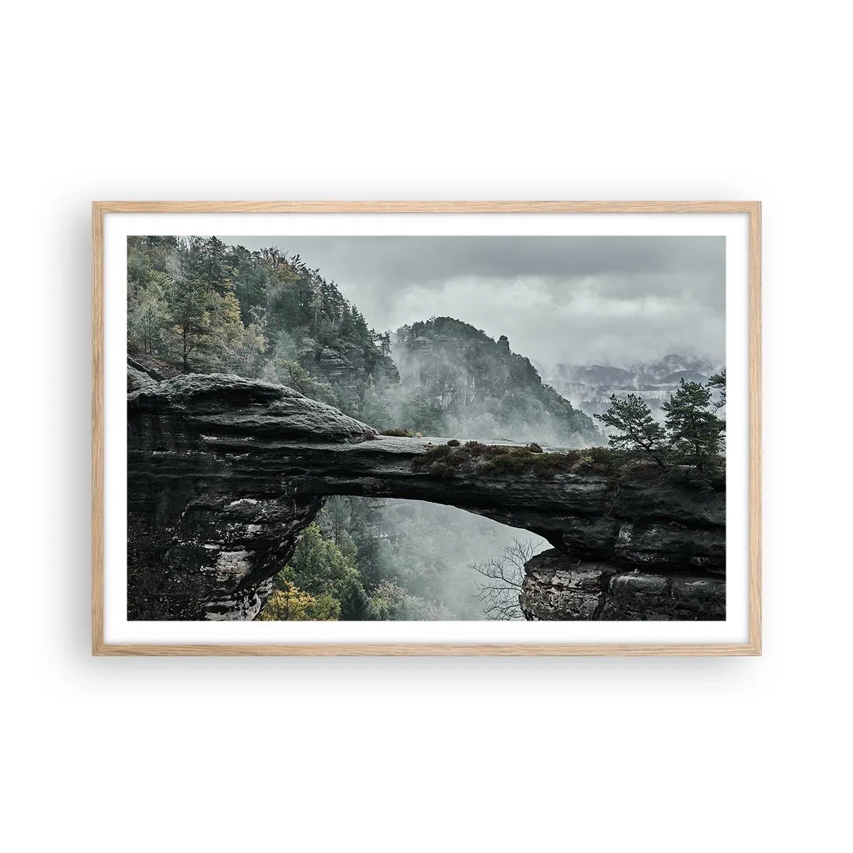 Poster în ramă de stejar deschis - Aventura este pe cale să înceapă - 91x61 cm