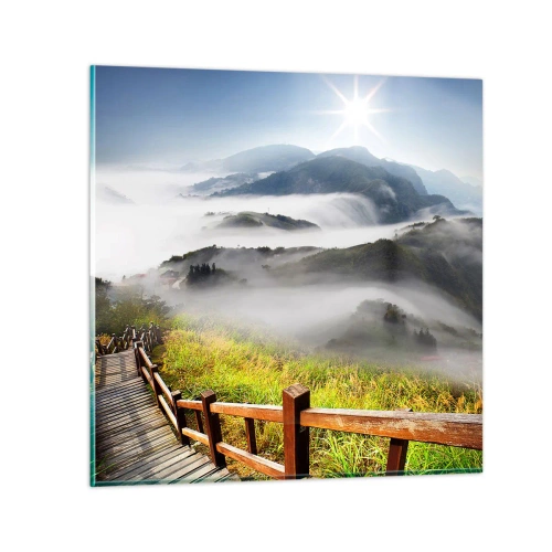 Tablou pe sticlă - Țesut de strălucire și ceață - 60x60 cm