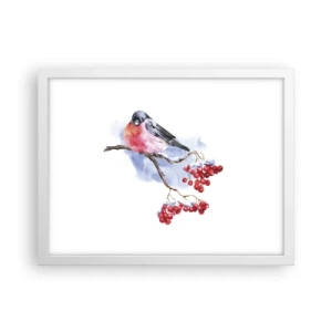 Poster în ramă albă - Iarna în culori - 40x30 cm