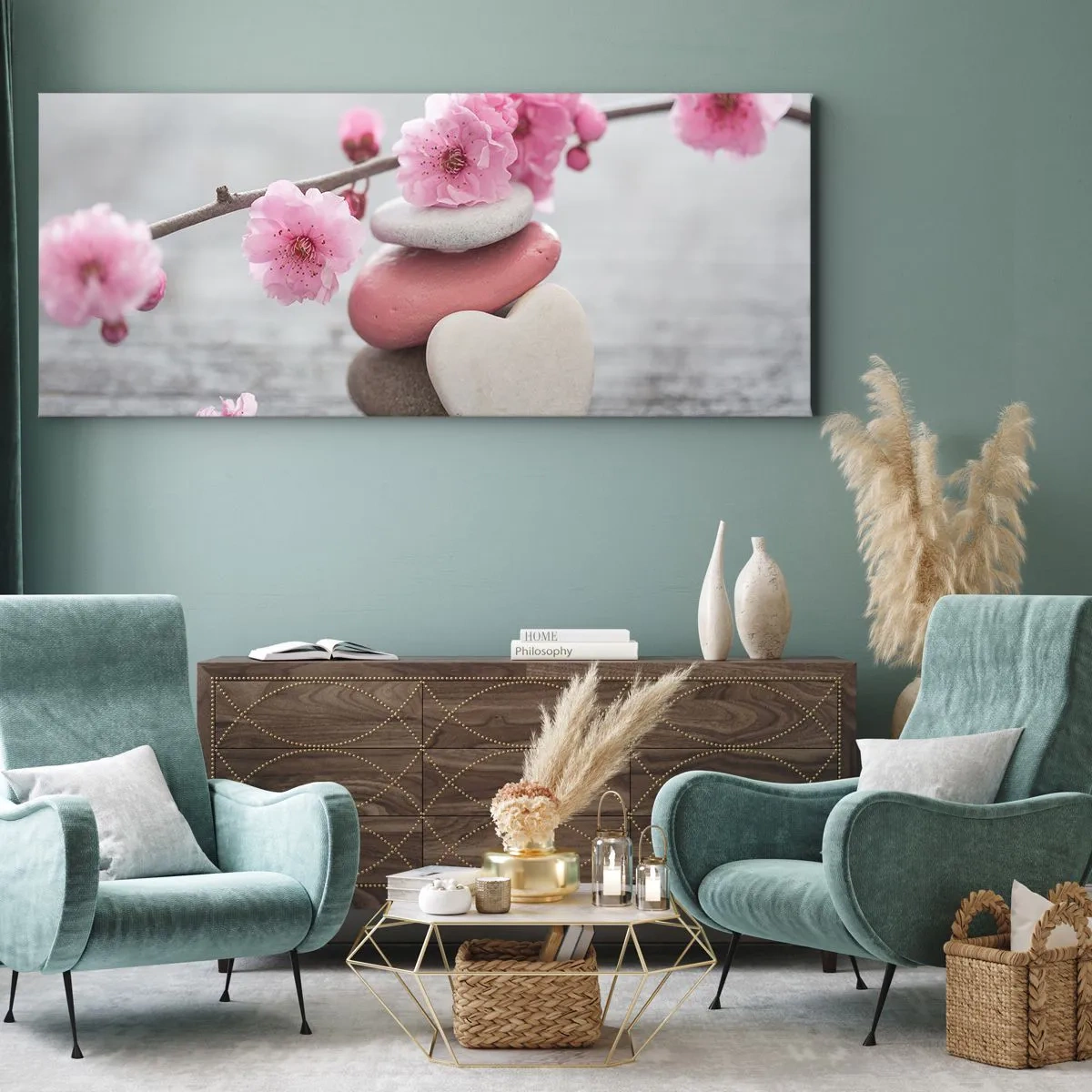 Tablou pe pânză - Fericirea florilor de cireș - 100x40 cm