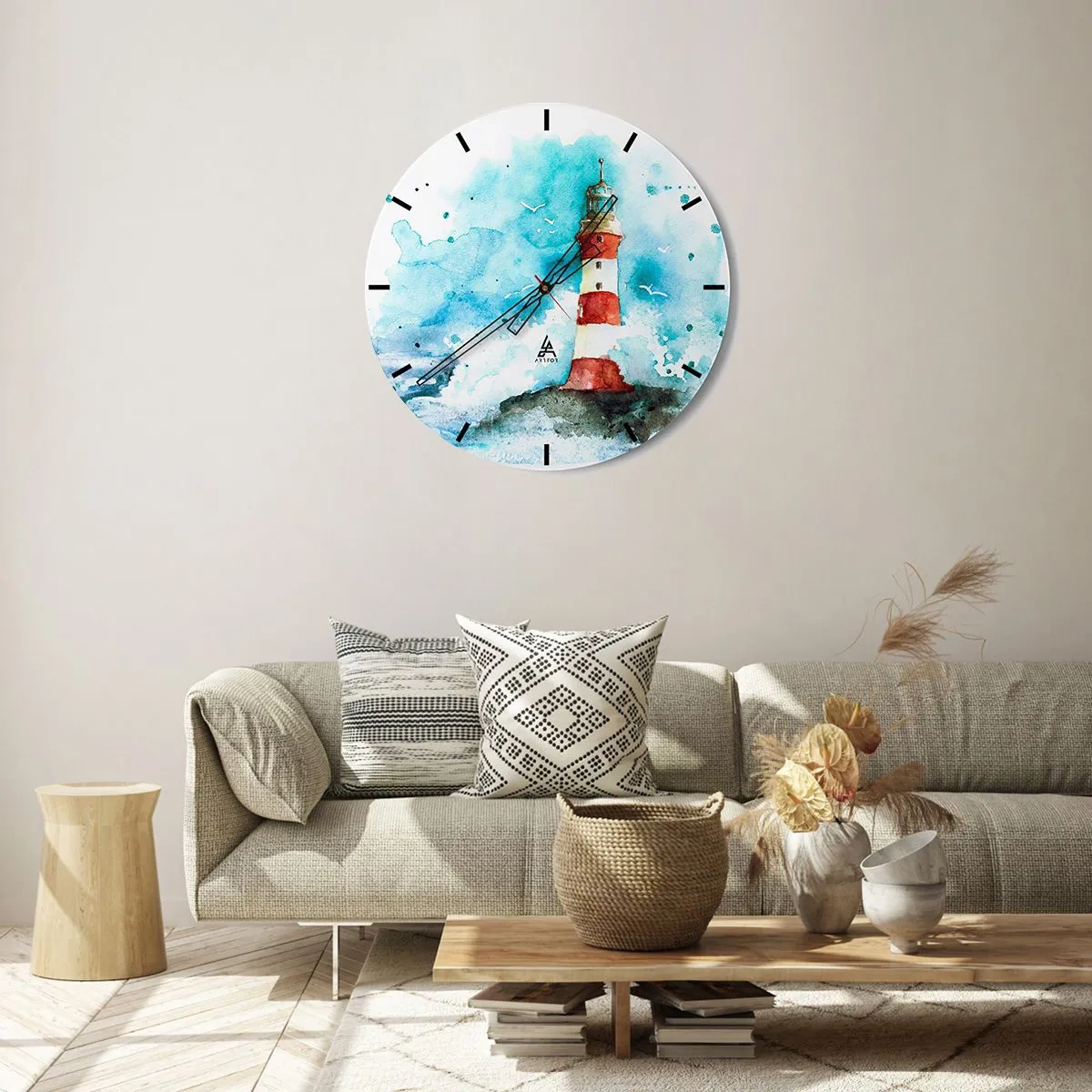 Ceas de perete - Ceas pe sticlă - Unitatea forțelor naturii - 40x40 cm