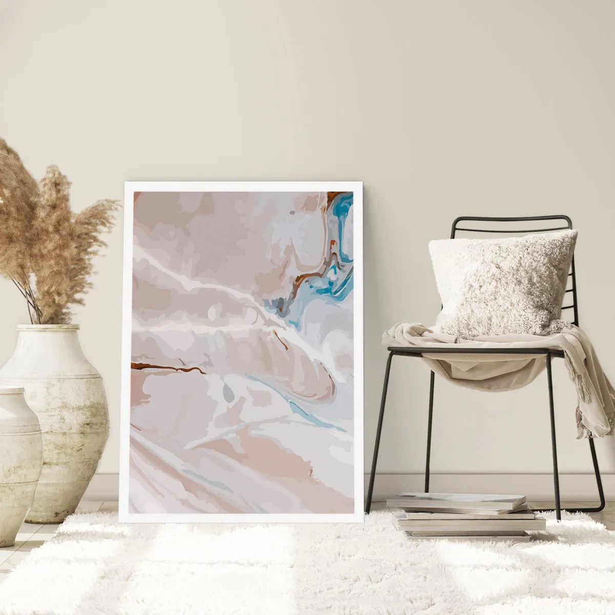 Poster - Meandre albastre sub alb - 50x70 cm