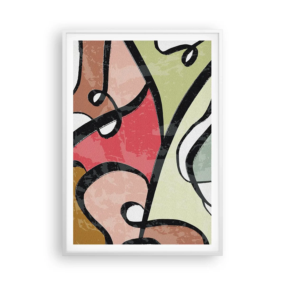 Poster în ramă albă - Piruetă printre culori - 70x100 cm