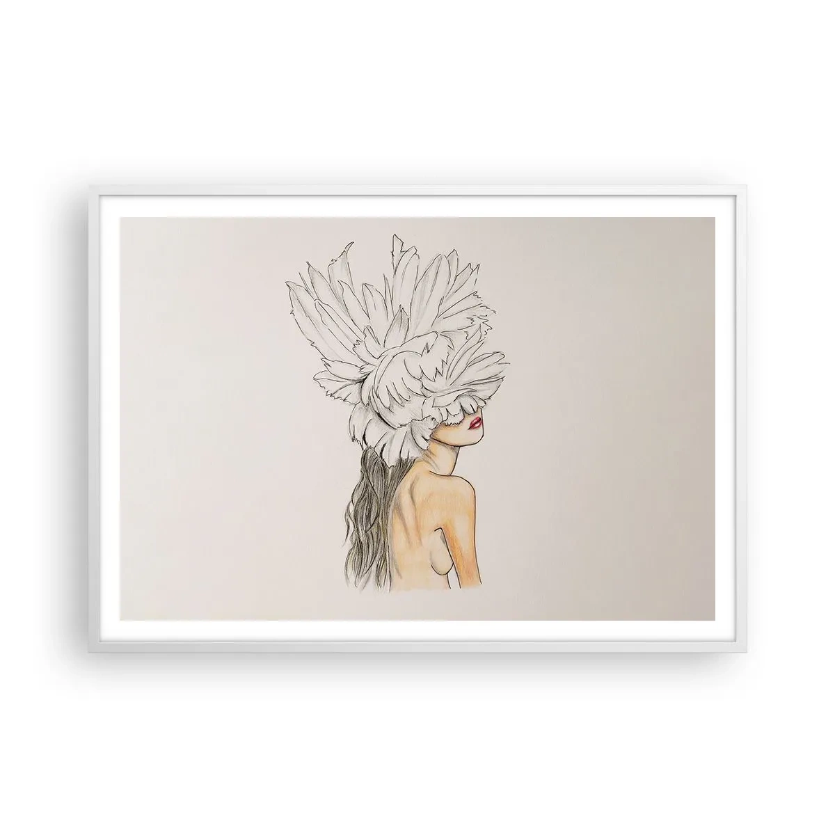Poster în ramă albă - Frumusețe încoronată - 100x70 cm