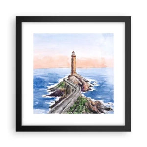 Poster în ramă neagră - Cu fața la mare - 30x30 cm