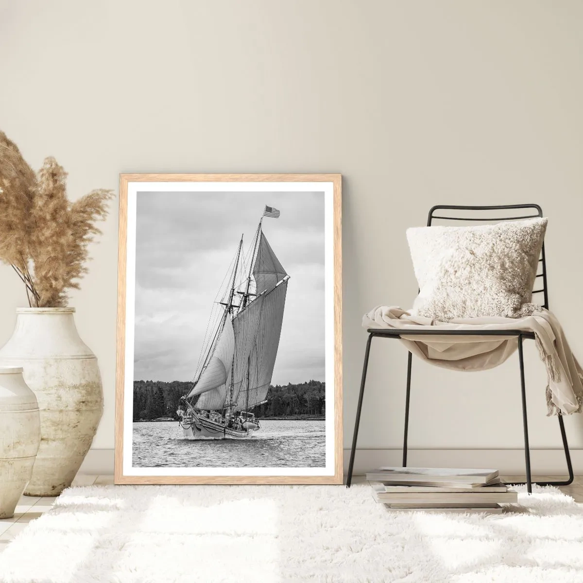 Poster în ramă de stejar deschis - Frații vântului - 50x70 cm