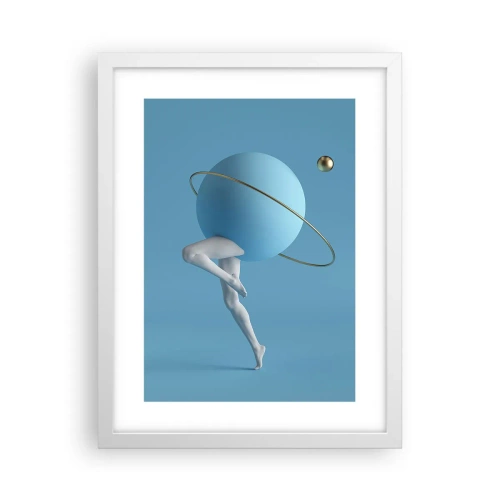 Poster în ramă albă - Și planetele o iau razna - 30x40 cm