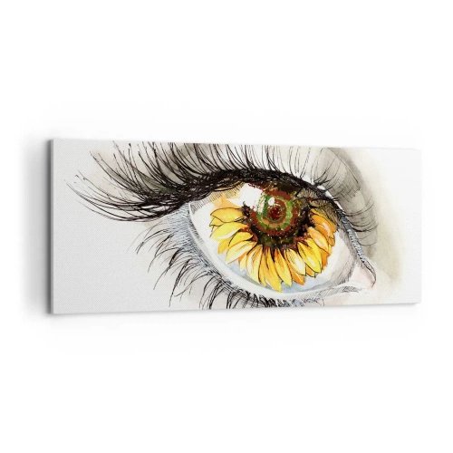 Tablou pe pânză - O privire la fel de fierbinte ca vara - 100x40 cm