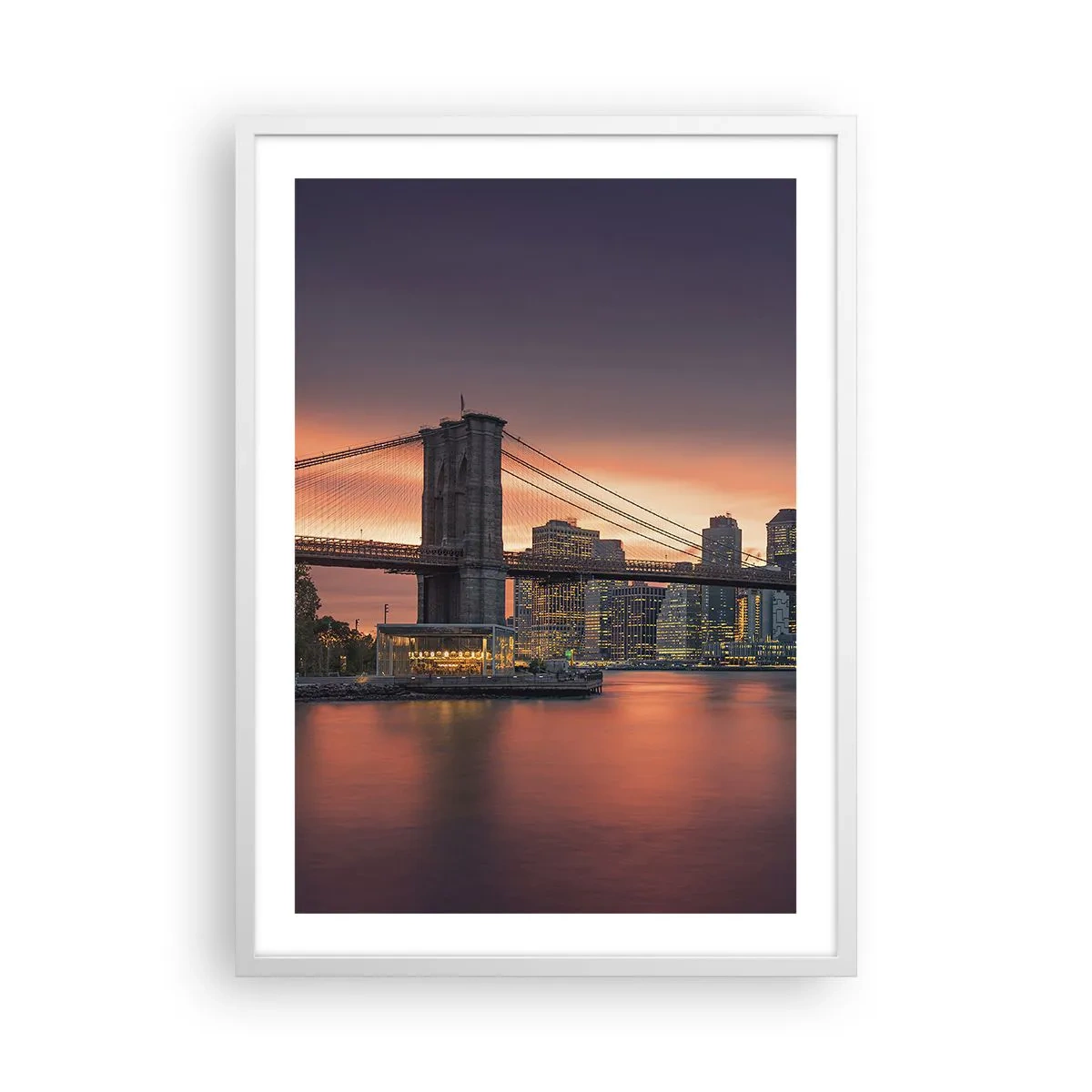 Poster în ramă albă - Scufundate în tăcerea liliachie - 50x70 cm