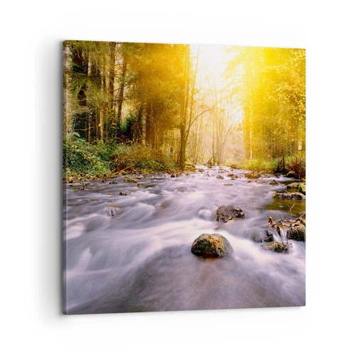 Tablou pe pânză - Malachit în rame de argint și aur - 60x60 cm