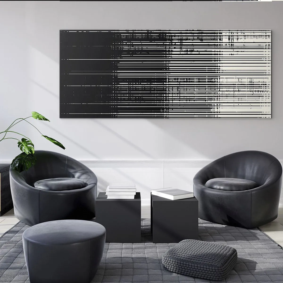 Tablou pe sticlă - Valuri și vibrații - 100x40 cm