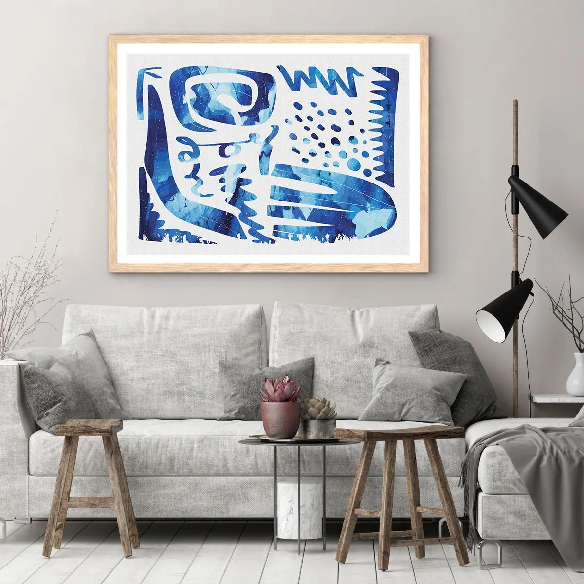 Poster în ramă de stejar deschis - Înapoi la rădăcini - 100x70 cm