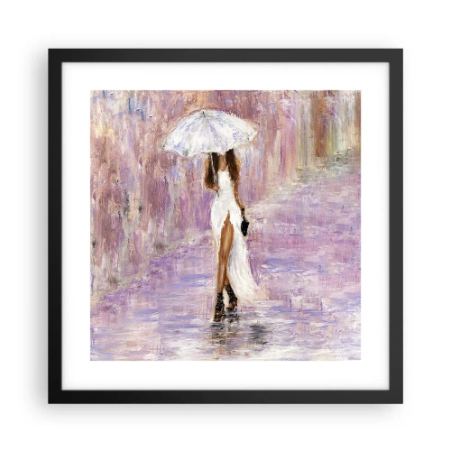 Poster în ramă neagră - În ploaia de liliac - 40x40 cm