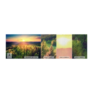Mostră tapet Premium Canvas - Vârfuri și culmi - Peisaj, pădure, Munţi - 100x30 cm