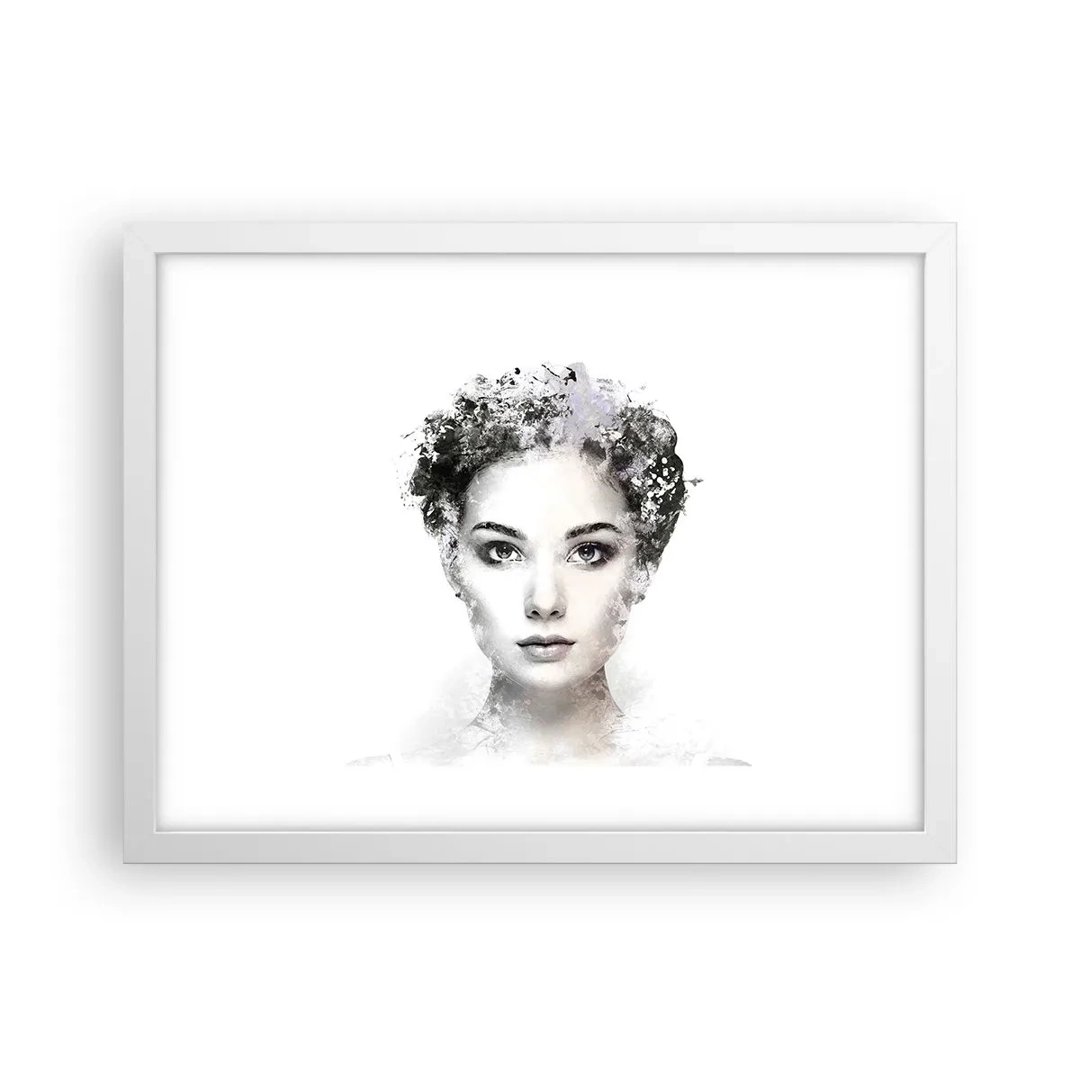 Poster în ramă albă - Un portret extrem de elegant - 40x30 cm