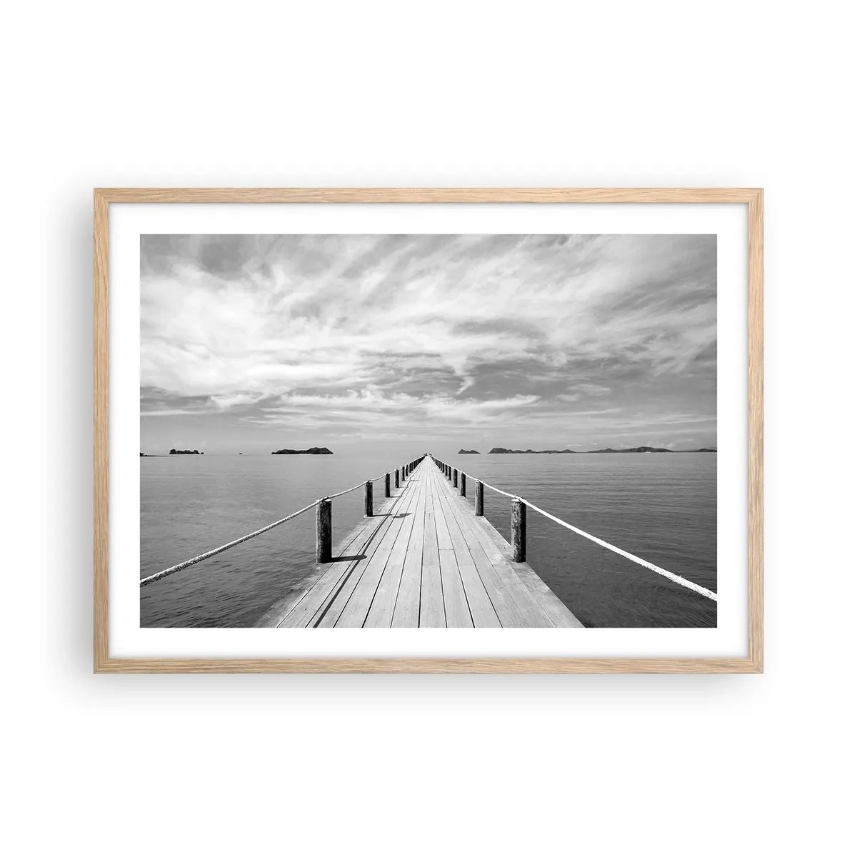 Poster în ramă de stejar deschis - Ce zici de o călătorie... - 70x50 cm