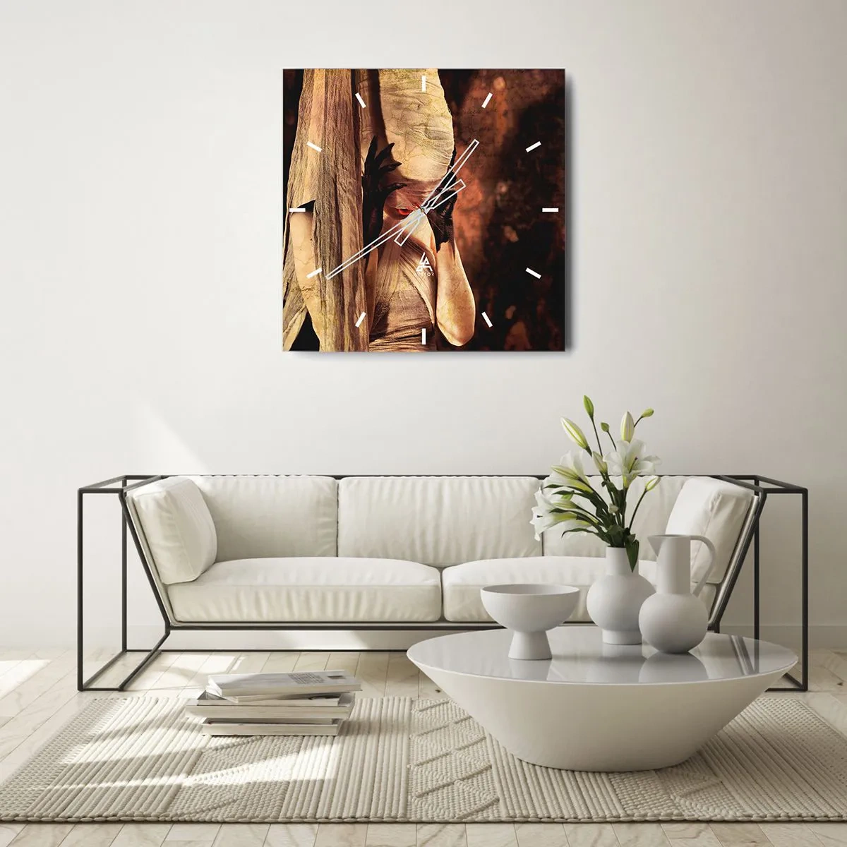 Ceas de perete - Ceas pe sticlă - Între bine și rău - 40x40 cm