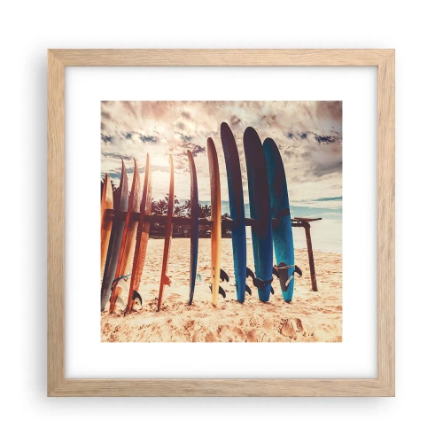 Poster în ramă de stejar deschis - Noapte bună, până mâine - 30x30 cm