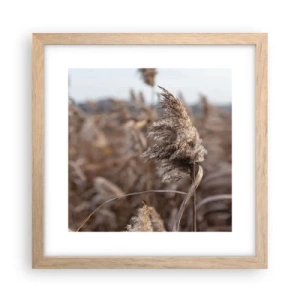 Poster în ramă de stejar deschis - E timpul să zbori cu vântul - 30x30 cm