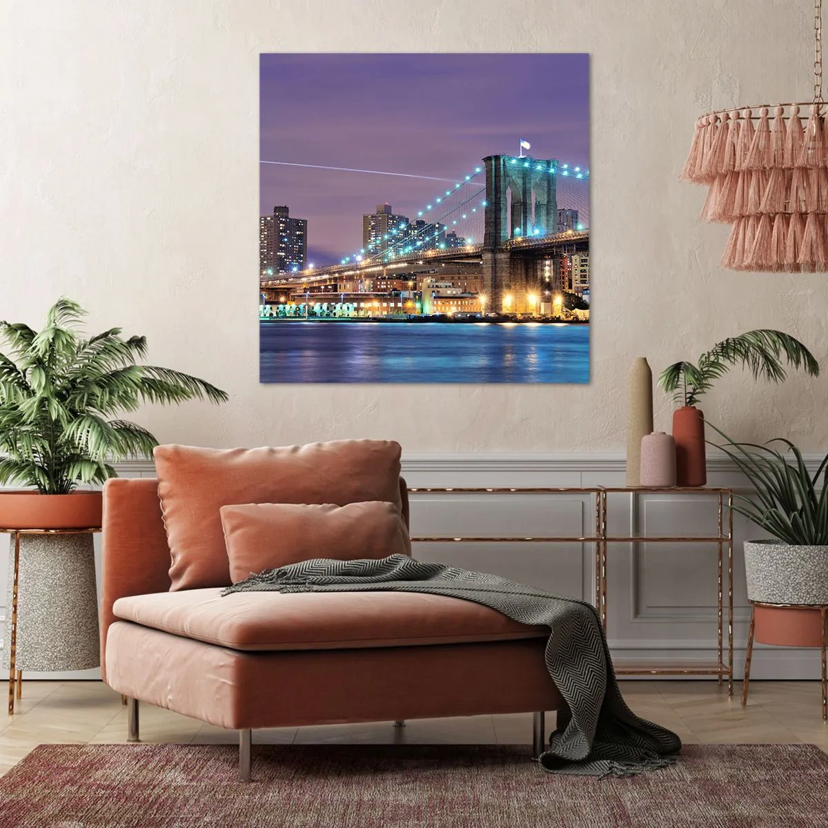 Tablou pe pânză - De mulți ani, Podul Brooklyn - 40x40 cm