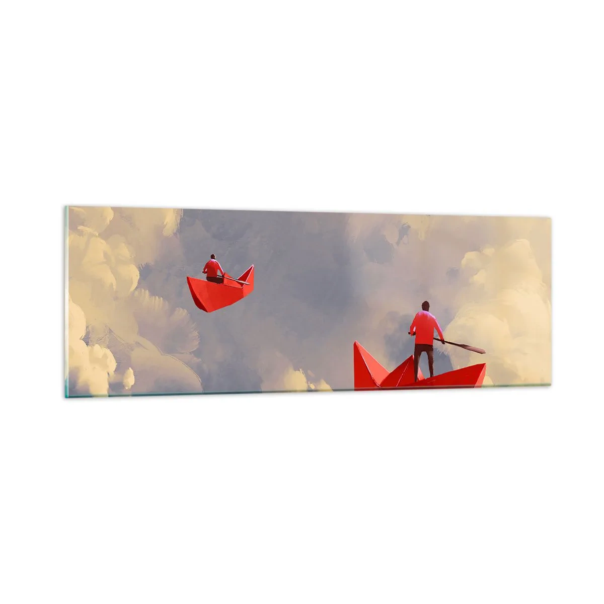Tablou pe sticlă - Expediția visătorilor - 90x30 cm