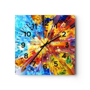 Ceas de perete - Ceas pe sticlă - In medias res - 40x40 cm