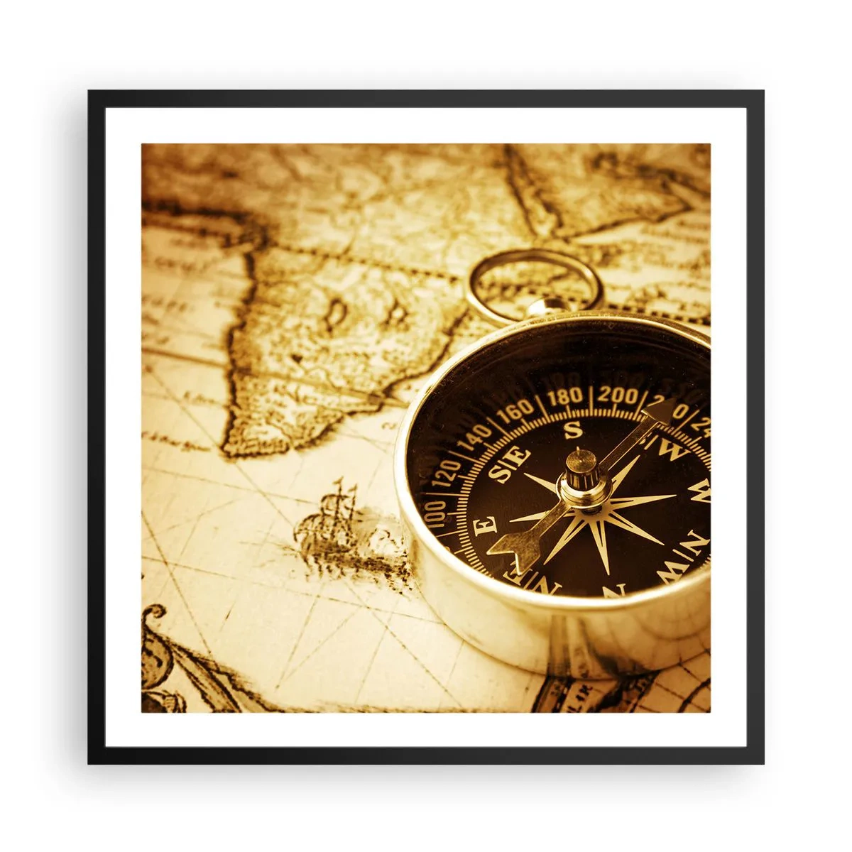 Poster în ramă neagră - Est sau vest? - 60x60 cm