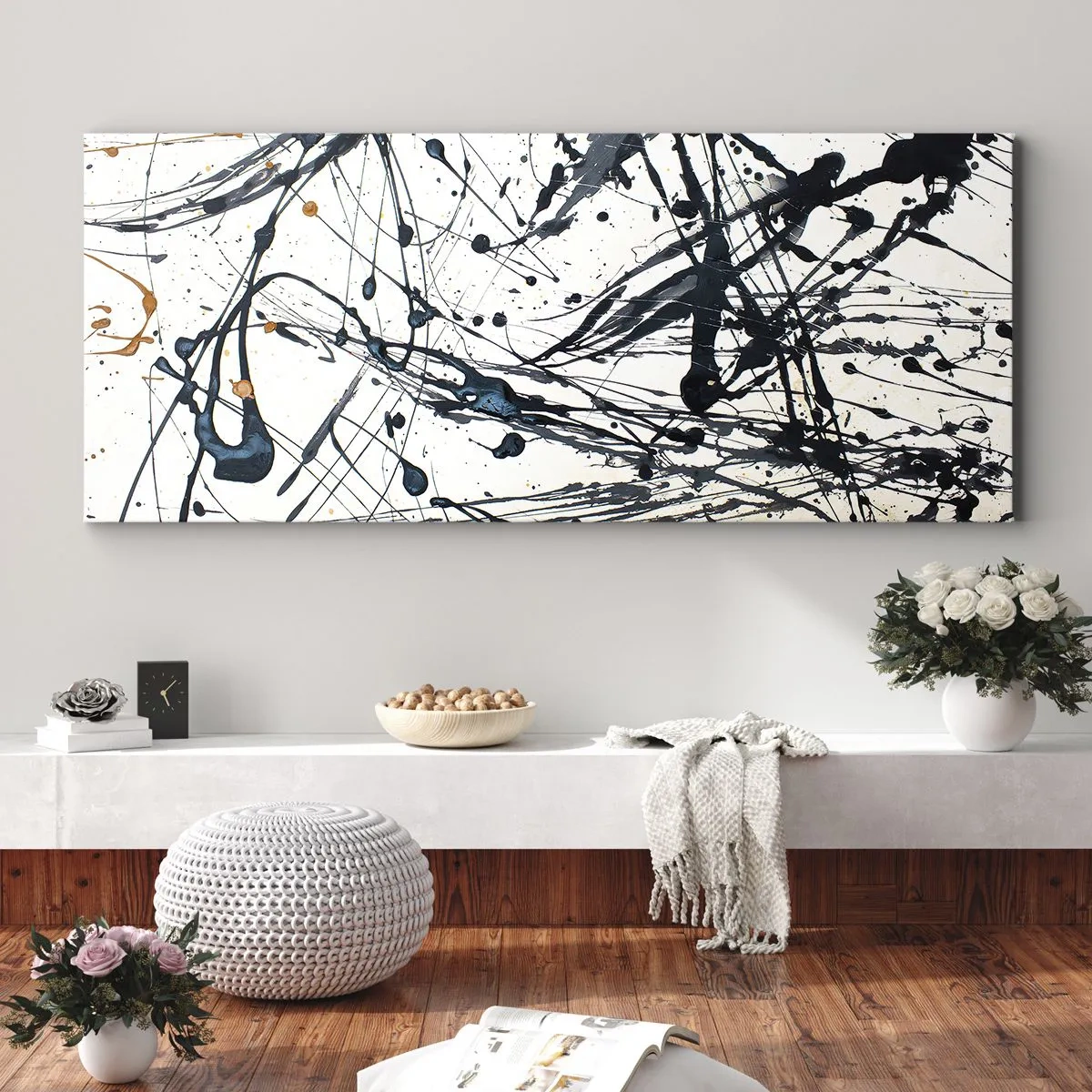 Tablou pe pânză - Abstracție expresionistă - 100x40 cm