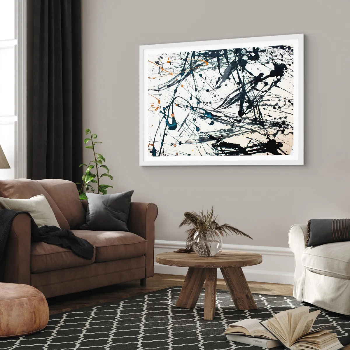 Poster în ramă albă - Cu sau fără sens? - 50x40 cm