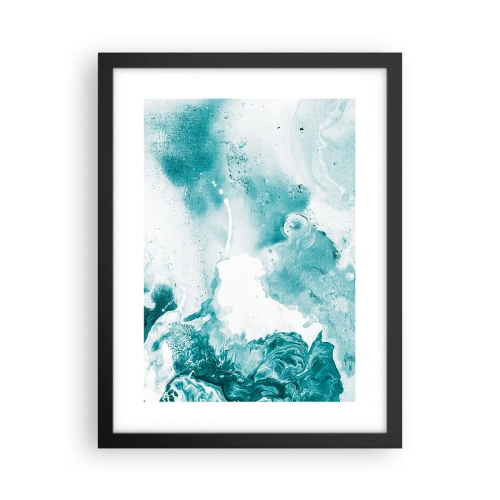 Poster în ramă neagră - Câmpii inundabile de albastru - 30x40 cm